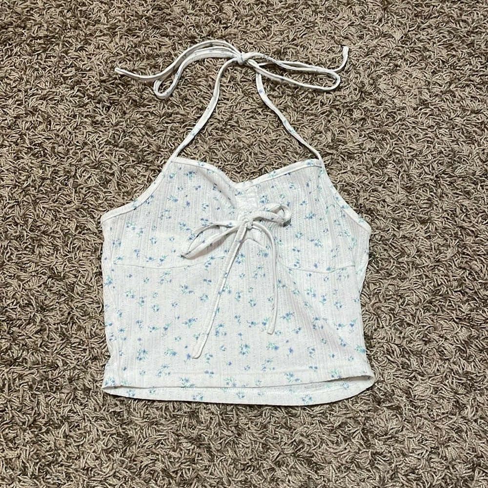 super cute flower halter top, size:small